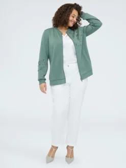 Felpa bomber con applicazioni luninose