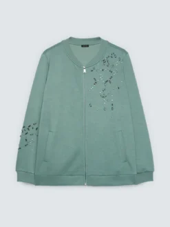 Felpa bomber con applicazioni luninose