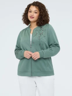 Felpa bomber con applicazioni luninose