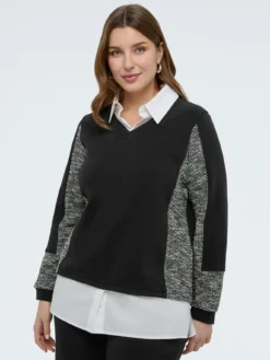Felpa con dettaglio camicia