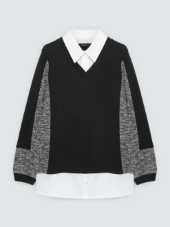 Felpa con dettaglio camicia
