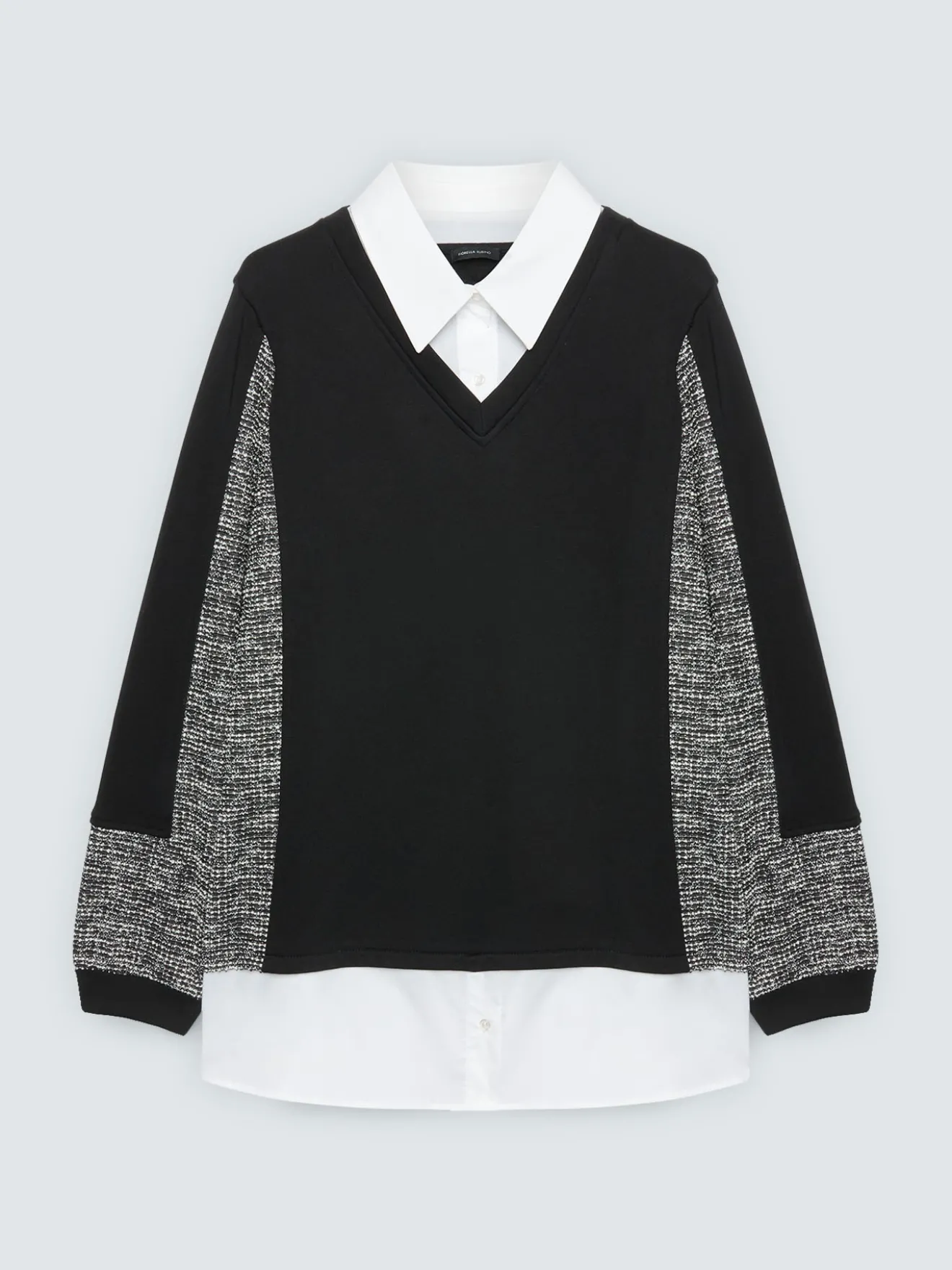 Felpa con dettaglio camicia