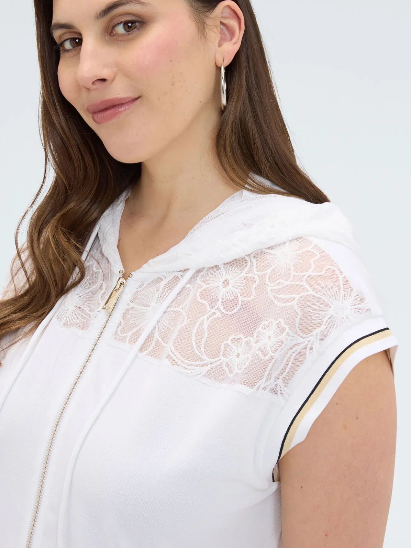 Felpa gilet con cappuccio