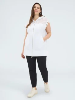 Felpa gilet con cappuccio