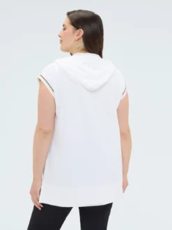 Felpa gilet con cappuccio
