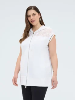 Felpa gilet con cappuccio