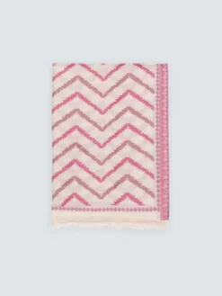 Foulard lungo con ricami e frange