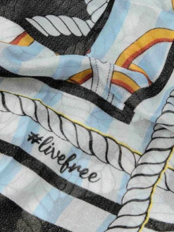 Foulard lungo con stampa marinière