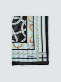 Foulard lungo con stampa marinière