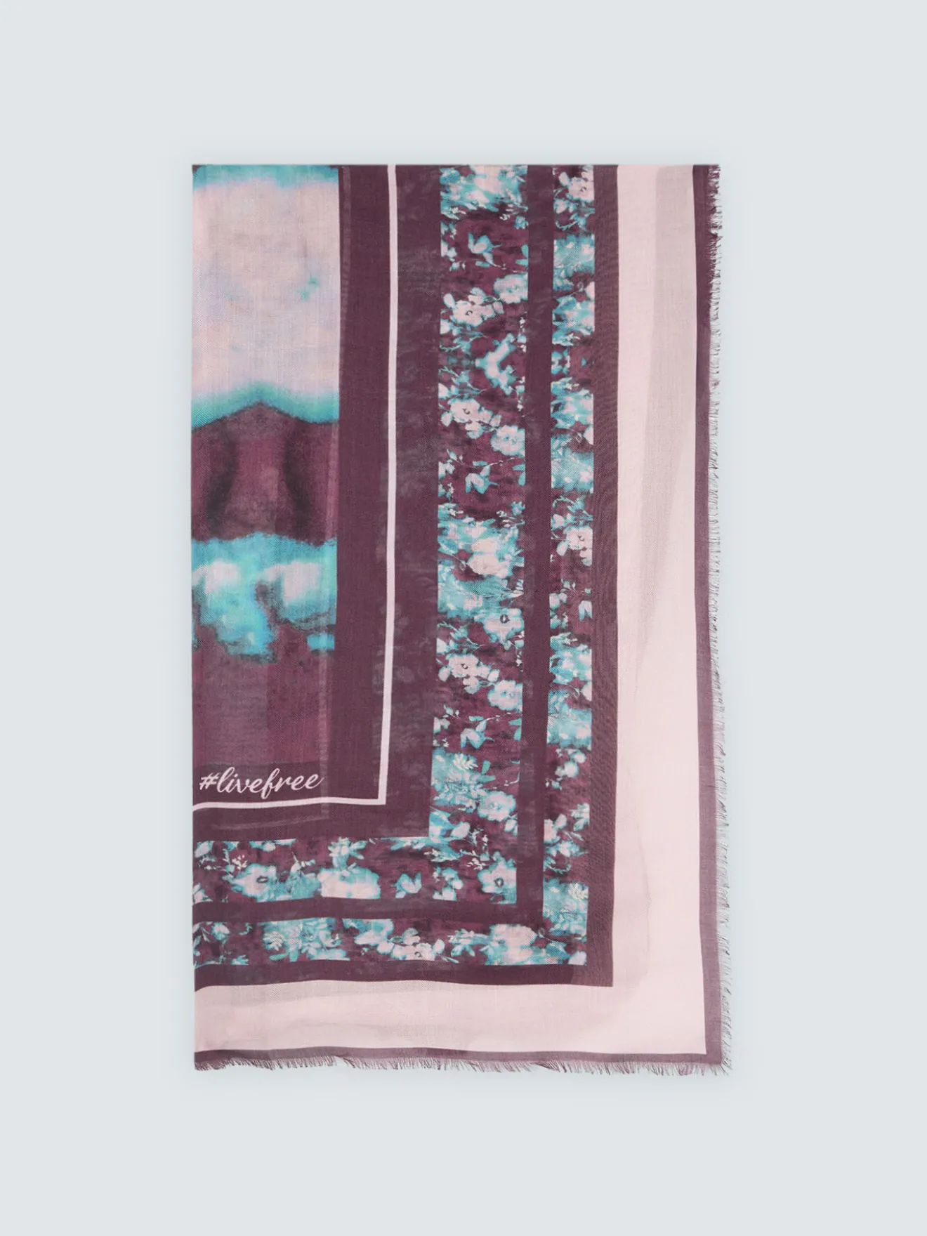 Foulard lungo in misto viscosa con stampa