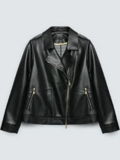 Giacca biker con dettagli a righe