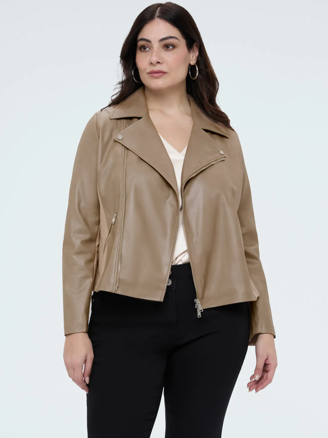 Giacca biker con inserti in tessuto stretch