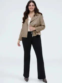 Giacca biker con inserti in tessuto stretch