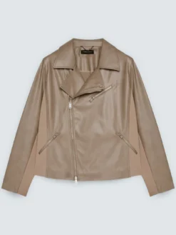 Giacca biker con inserti in tessuto stretch