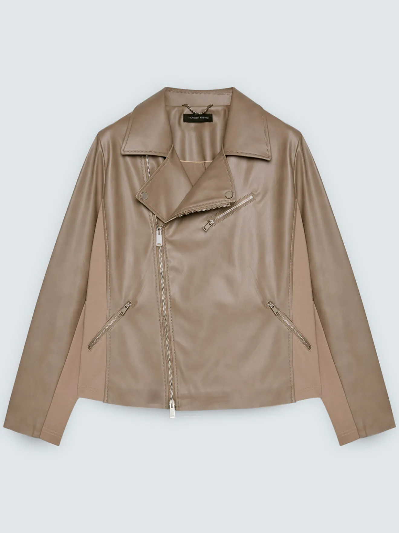 Giacca biker con inserti in tessuto stretch