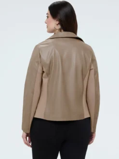 Giacca biker con inserti in tessuto stretch