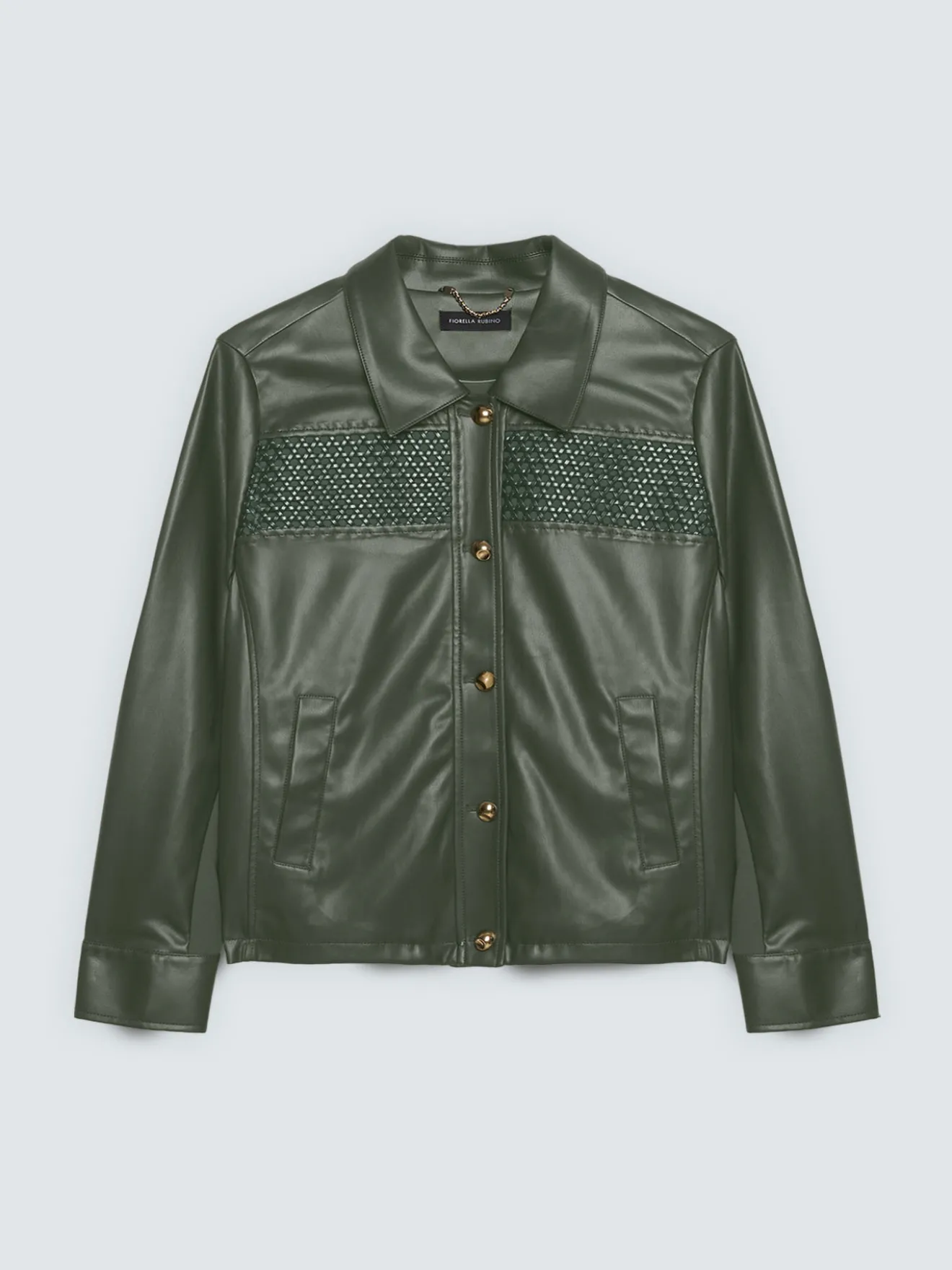 Giacca biker con inserto intrecciato