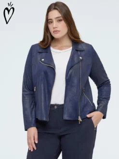 Giacca biker con zip asimmetrica