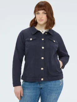 Giacca denim con bottoni decorativi