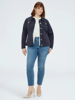 Giacca denim con bottoni decorativi