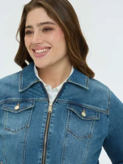 Giacca in denim con zip