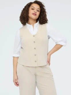 Gilet con bottoni gioiello