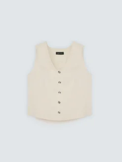 Gilet con bottoni gioiello