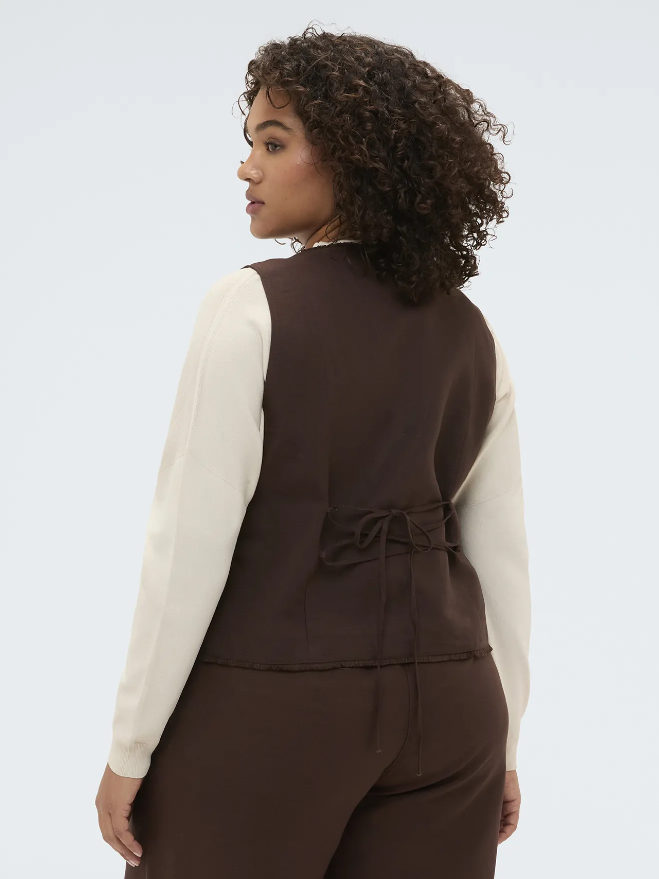 Gilet in misto lino e viscosa