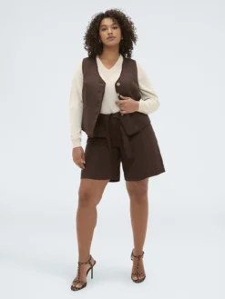 Gilet in misto lino e viscosa