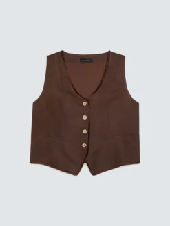 Gilet in misto lino e viscosa