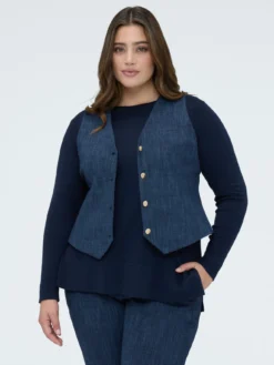 Gilet in Punto Milano con bottoni