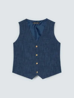 Gilet in Punto Milano con bottoni