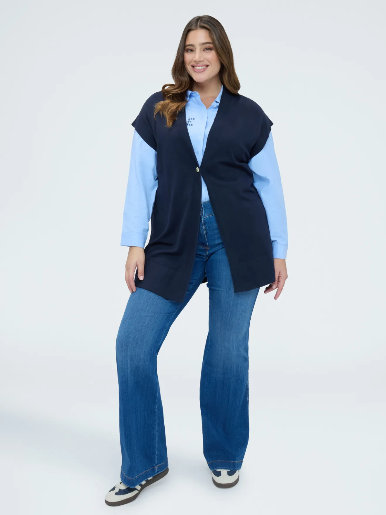 Gilet lungo in misto viscosa