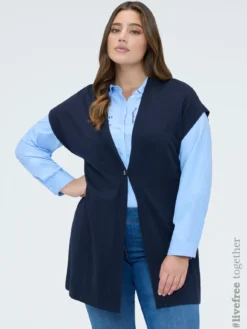 Gilet lungo in misto viscosa