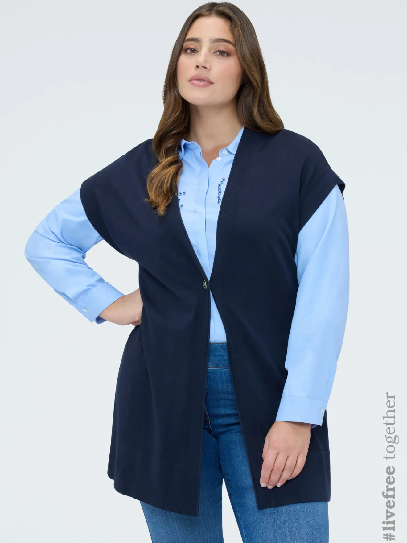 Gilet lungo in misto viscosa