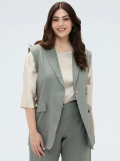 Gilet sartoriale in misto lino