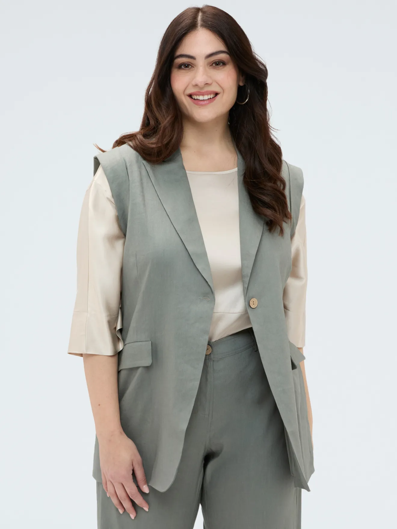 Gilet sartoriale in misto lino