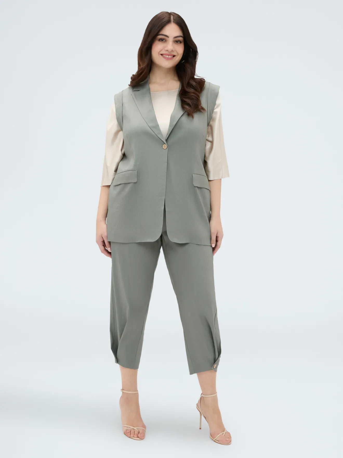 Gilet sartoriale in misto lino