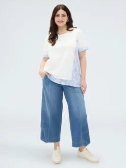 Jeans baggy in denim effetto washed