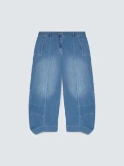 Jeans baggy in denim effetto washed