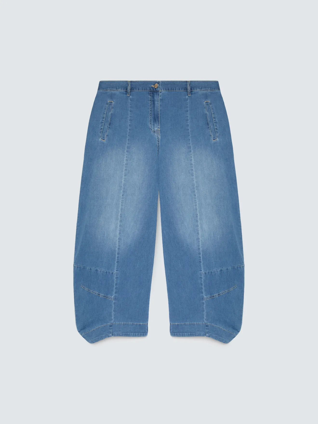 Jeans baggy in denim effetto washed