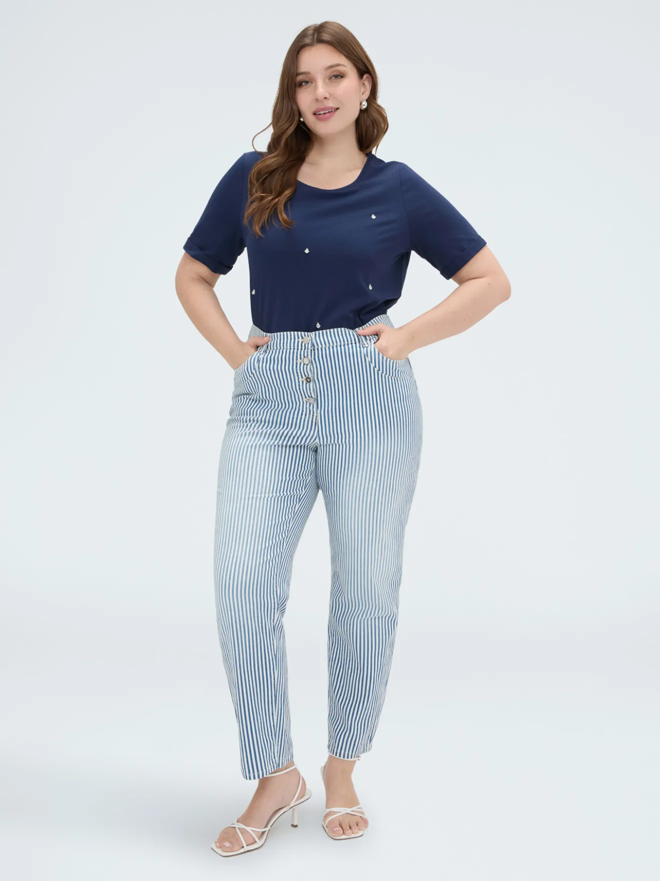 Jeans Barrel a righe