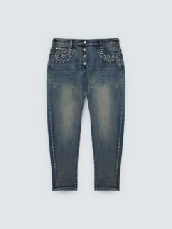 Jeans Barrel con punti luce colorati
