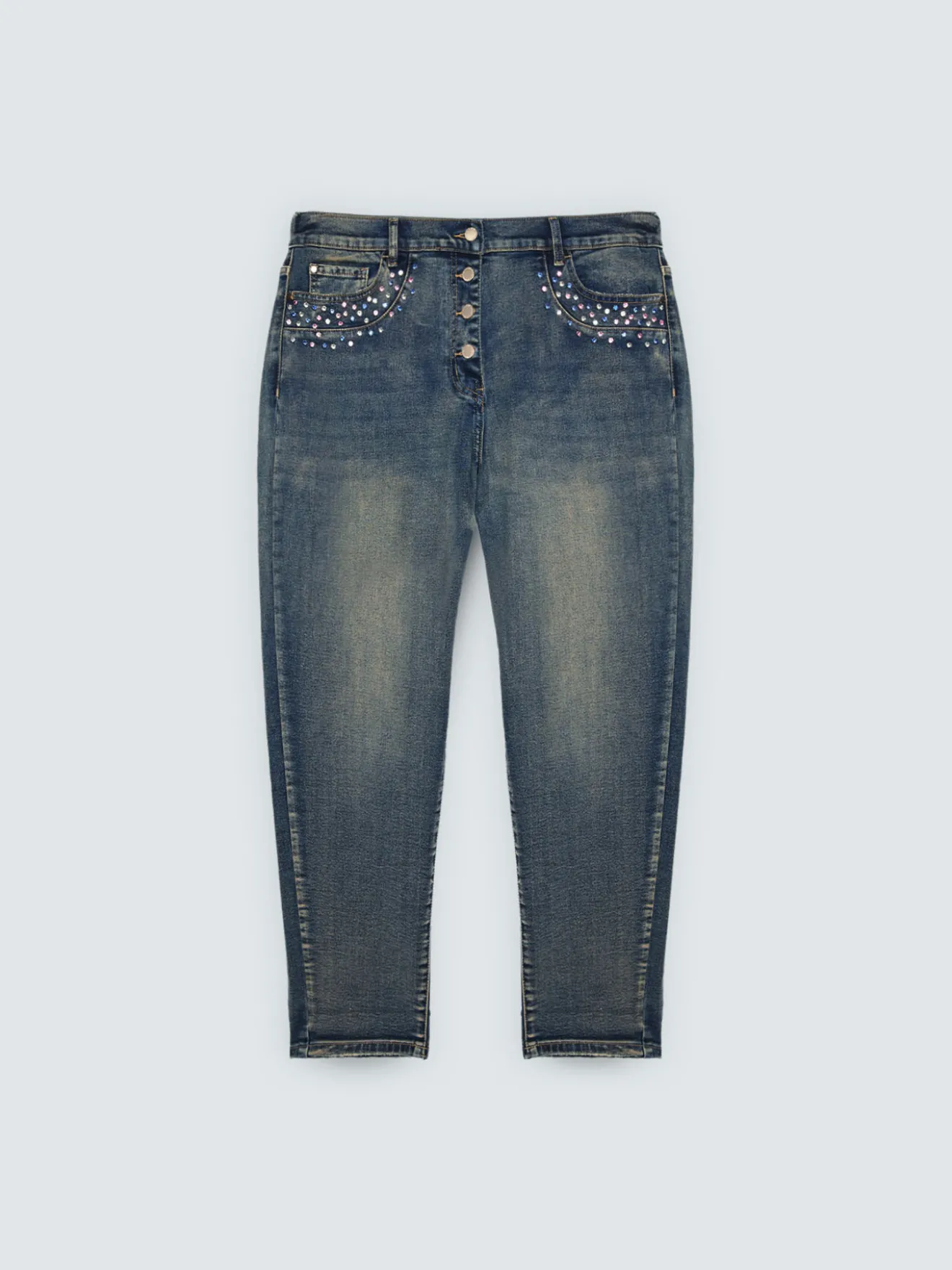 Jeans Barrel con punti luce colorati