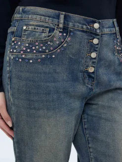 Jeans Barrel con punti luce colorati