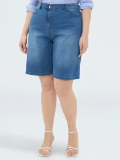 Jeans bermuda effetto washed