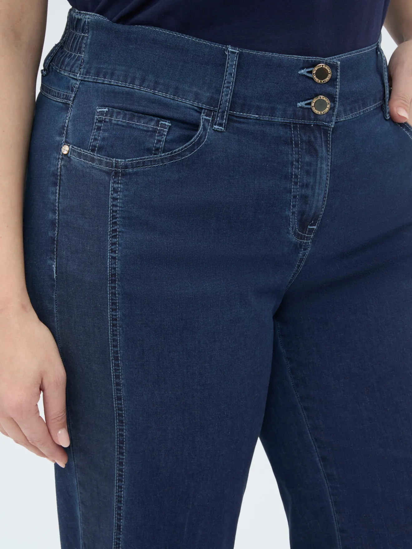 Jeans cropped in denim leggero