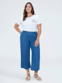 Jeans cropped in Tencel