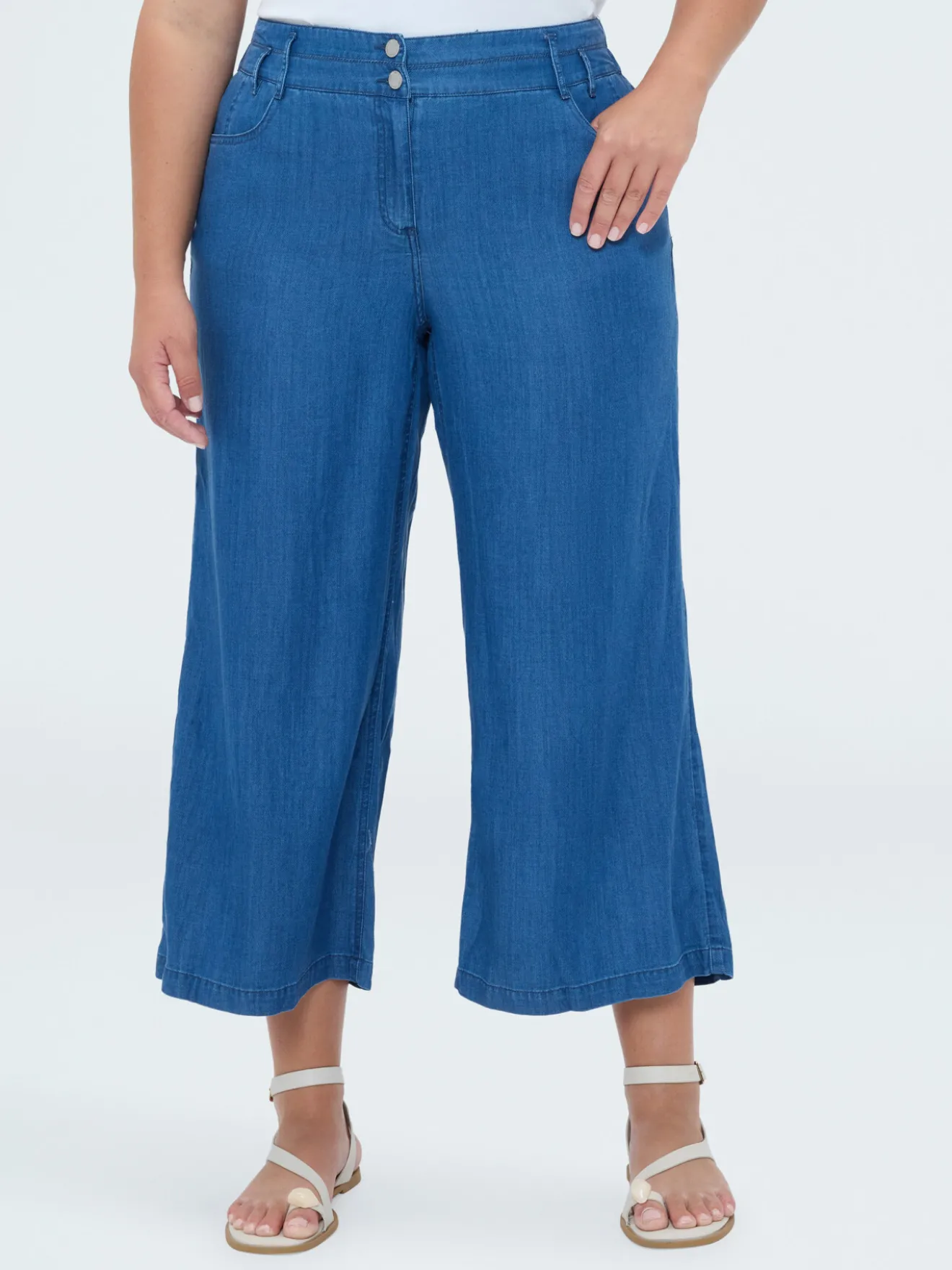 Jeans cropped in Tencel
