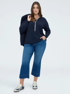 Jeans Kick Flare lavaggio blu effetto washed
